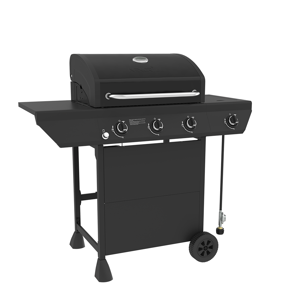 3-Burner Gas Grill in Black with Side Burner